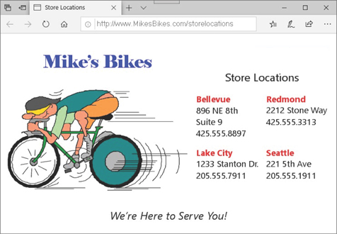 A screenshot of a webpage that provides data to the user is shown.