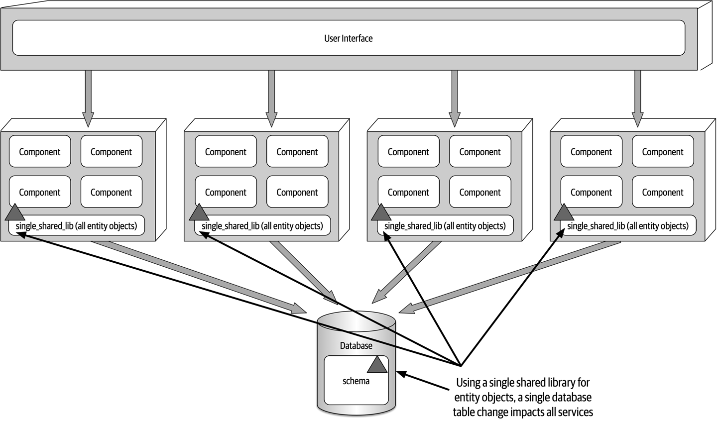 Single shared library for entity objects