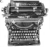 FIGURE 7.2. 100 Years of Telephones and Keyboards. Figures A and B show the change in the telephone from the Western Electric crank telephone of the 1910s, where rotating the crank on the right generated a signal alerting the operator, to the phone of the 2010s. They seem to have nothing in common. Figures C and D contrast a keyboard of the 1910s with one from the 2010s. The keyboards are still laid out in the same way, but the first requires physical depression of each key; the second, a quick tracing of a finger over the relevant letters (the image shows the word many being entered). Credits: A, B, and C: photographs by the author; objects in A and C courtesy of the Museum of American Heritage, Palo Alto, California. D shows the “Swype” keyboard from Nuance. Image being used courtesy of Nuance Communications, Inc.